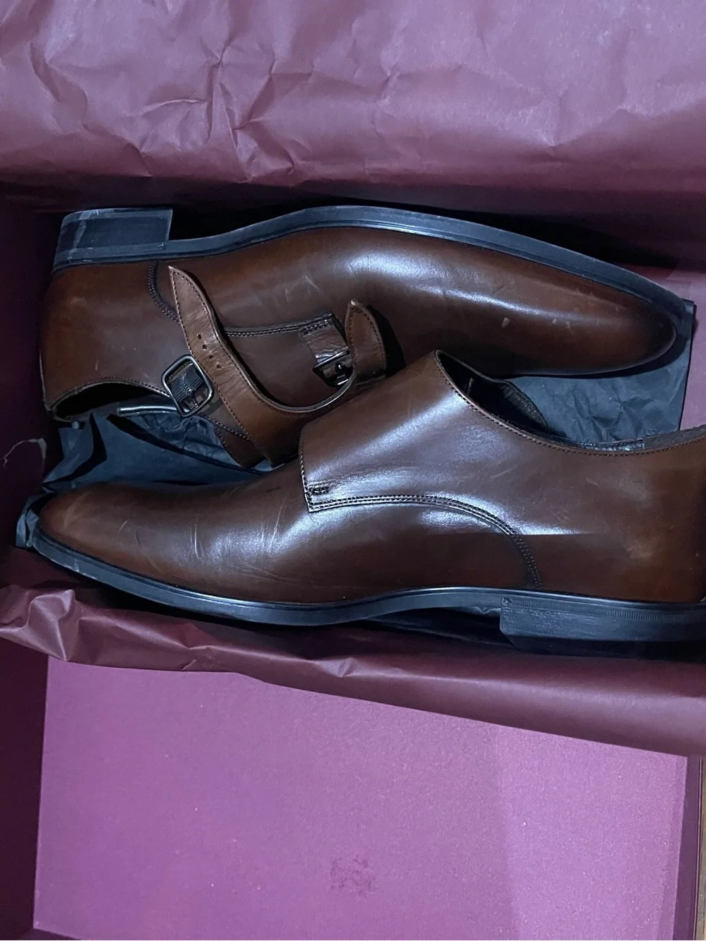 NWB To Boot NY Brown Double Monk Strap Leather Dress Shoes Sz 10.5